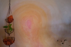Alter Praxisstandort - Wandmalerei auf Silikatstreichputz ausgeführt mit mineralischen Lasuren, mehrschichtig überlagert
